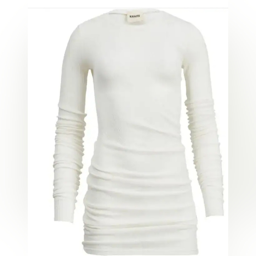KHAITE Semi Sheer Lenora Top In Cream Size Small